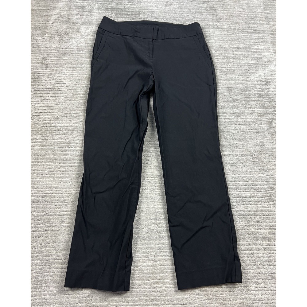 Worthington Dress Pants Womens 10 Black Ankle Rayon Blend Preppy Casual